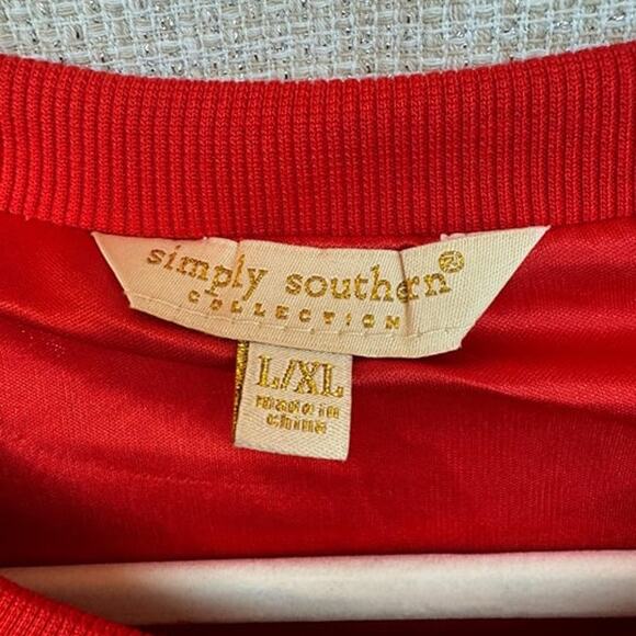 Simply Southern NWT women’s size Large red sequence Santa Baby dress - Picture 3 of 5